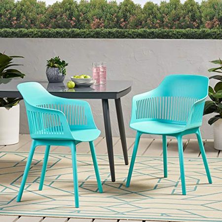Christopher Knight Home Ladonna Outdoor Dining Chair (Set of 2), Teal
