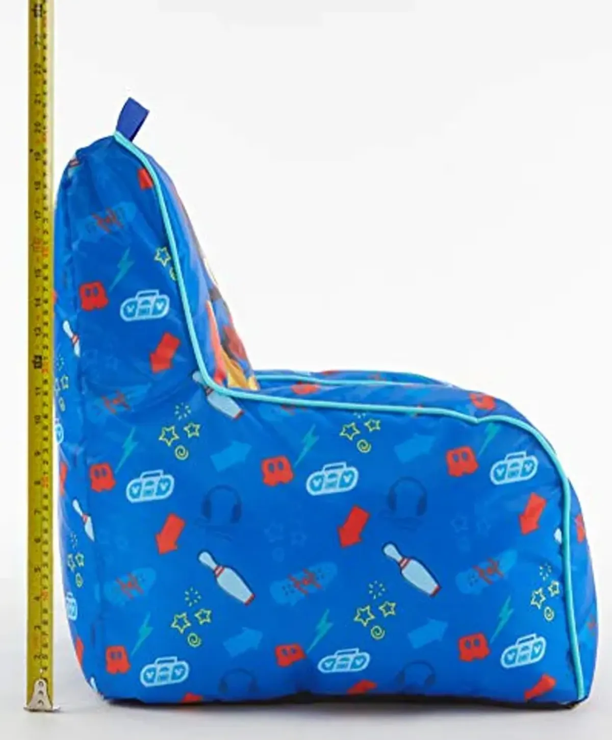 Idea Nuova Disney Mickey Mouse Kids Nylon Bean Bag Chair with Piping & Top Carry Handle, Large