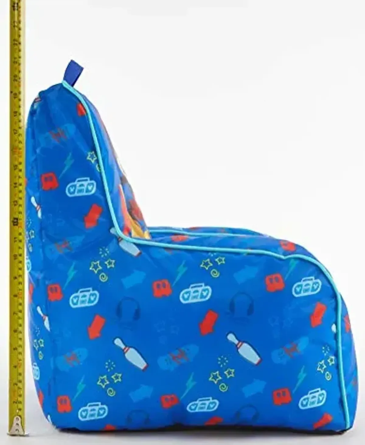 Idea Nuova Disney Mickey Mouse Kids Nylon Bean Bag Chair with Piping & Top Carry Handle, Large Soft Lounge Chair for Bedroom & Playroom