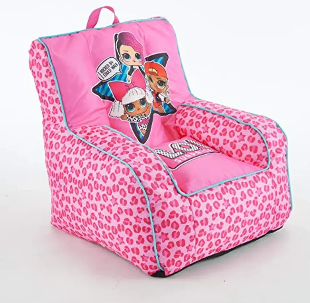 Idea Nuova LOL Surprise Kids Nylon Bean Bag Chair with Piping & Top Carry Handle, Large