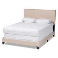 Baxton Studio Beds (Box Spring Required), Full, Beige/Black