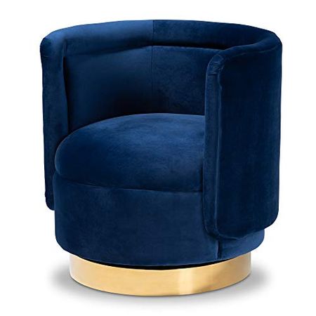 Baxton Studio Chairs, Royal Blue/Gold