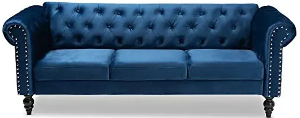 Baxton Studio Sofas, Navy Blue/Black