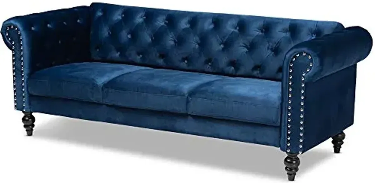 Baxton Studio Sofas, Navy Blue/Black