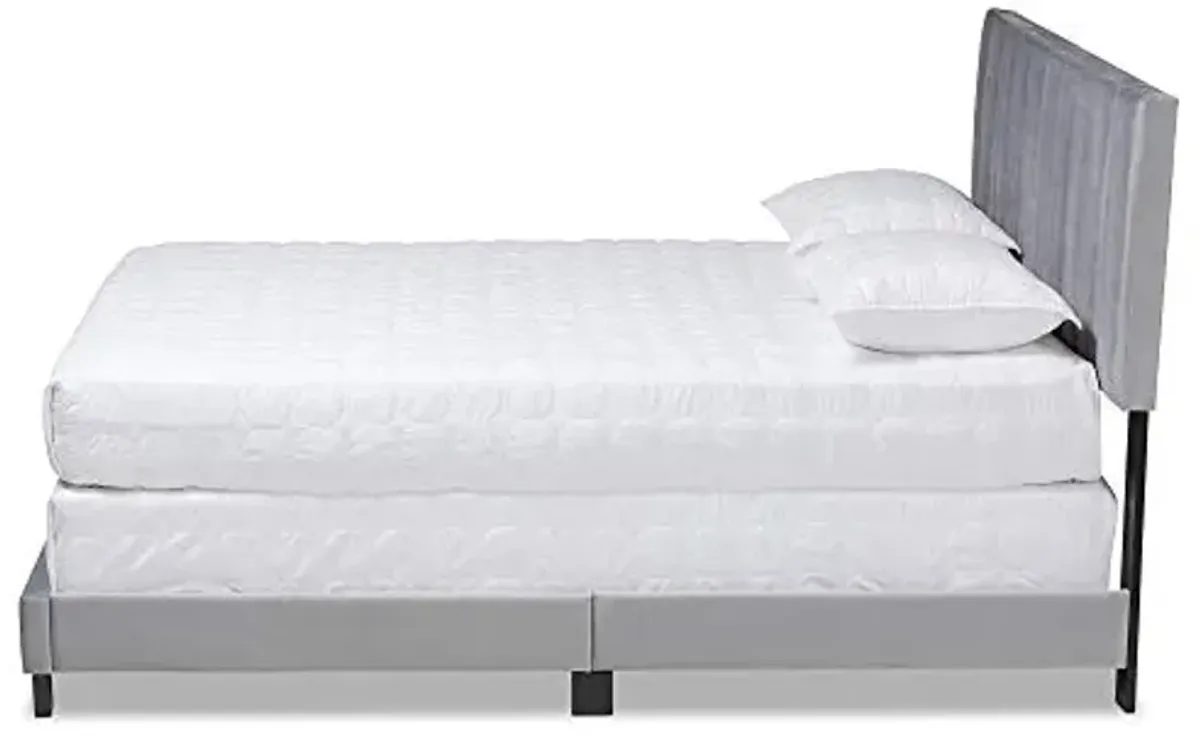 Baxton Studio Beds (Box Spring Required), King, Grey/Black