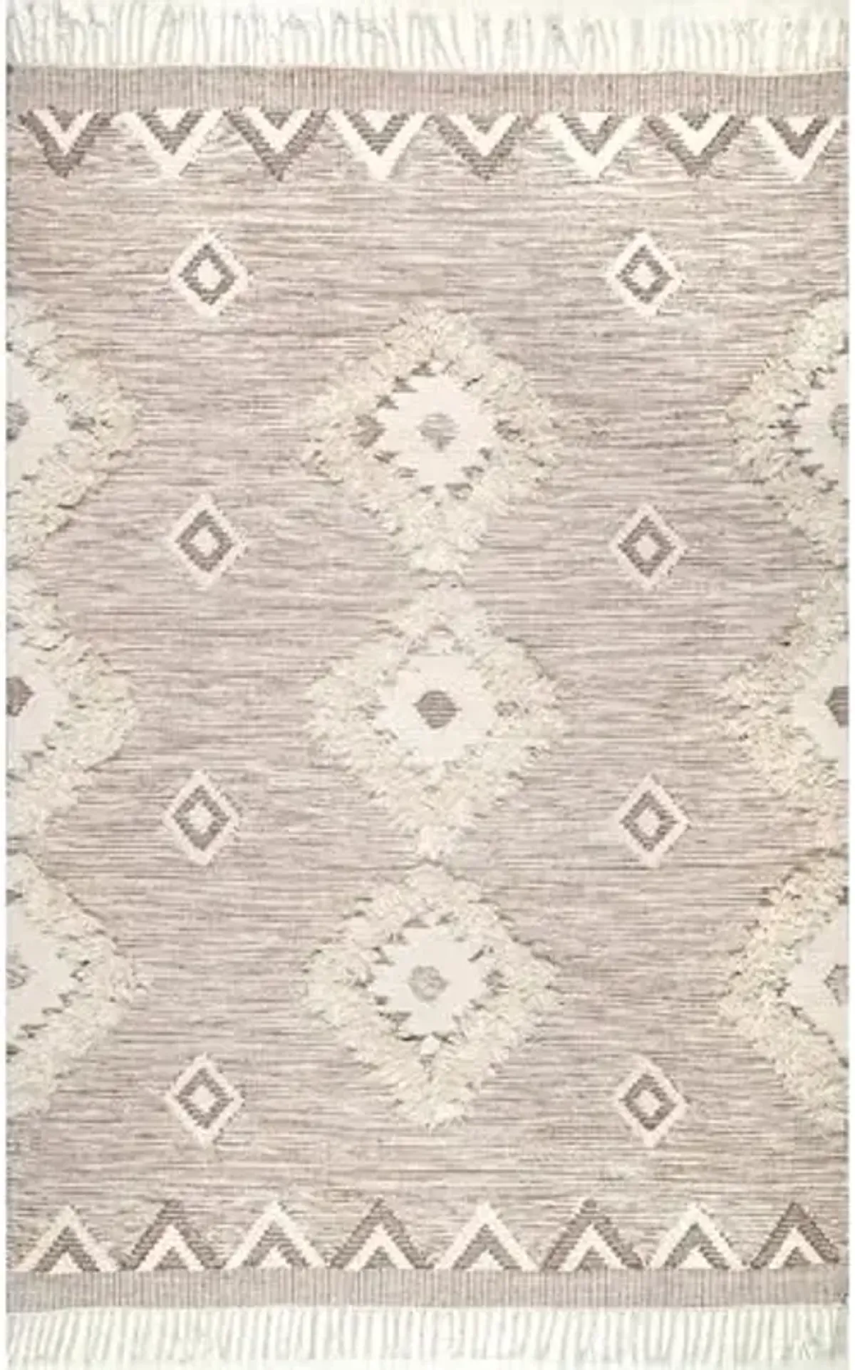 nuLOOM Savannah Moroccan Tasseled Wool Accent Rug, 2x3, Beige