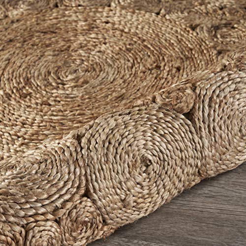 Lr Home Ox Bay Organic Jute Medallion Area Rug, Natural, 4' Round