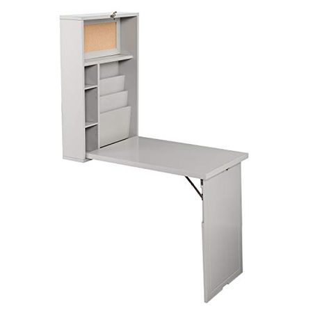 Fold-Out Convertible Wall Mount Desk - Gray