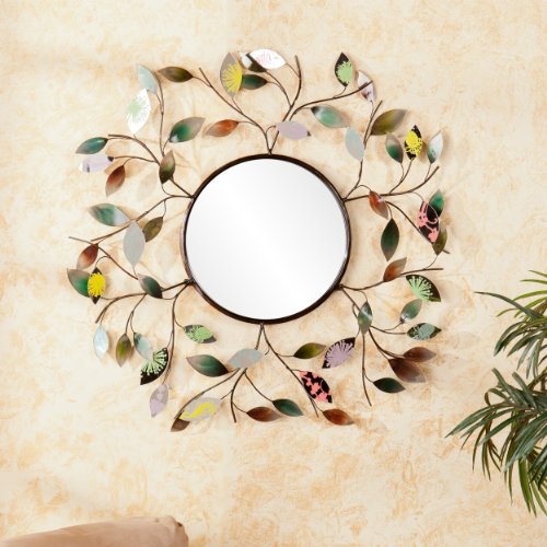 Furniture HotSpot Decorative Metallic Leaf Wall Mirror