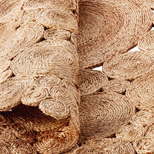 Lr Home Ox Bay Organic Jute Medallion Area Rug, Natural, 6' Round