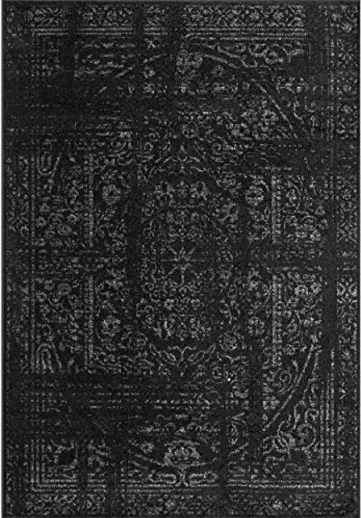 nuLOOM Arlena Vintage Traditional Area Rug - 2x3 Accent Rug Modern/Contemporary Black/Grey Rugs for Living Room Bedroom Dining Room Entryway Kitchen
