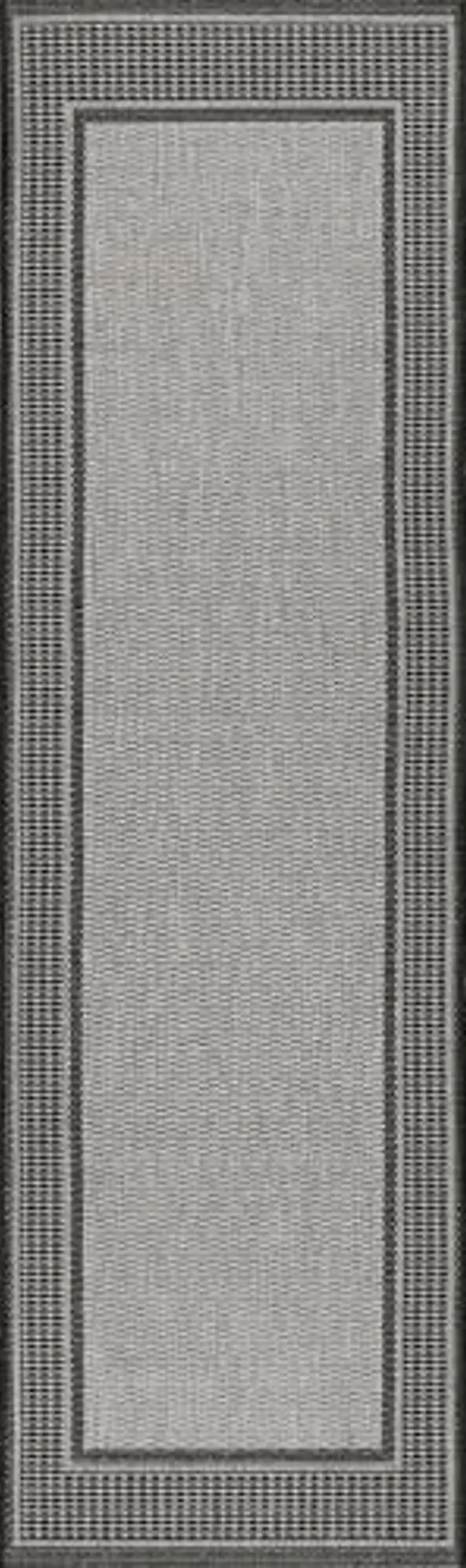 nuLOOM 2' x 6' Outdoor Performance Area Rug, OEKO-TEX Certified, Weather Resistant, High Traffic, Patio, Balcony, Outside, Gris Grey