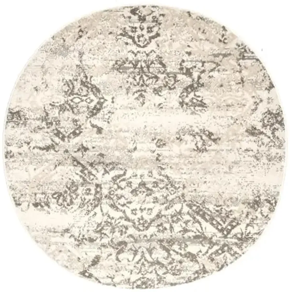 Nuloom Freja Beige/Ivory, 8' Round, Distressed Floral, Soft and Cozy, High Traffic, Stain Resistant, Easy Clean, Durable Area Rug for Bedroom, Living Room, Dining Space, Den, Foyer, Entryway