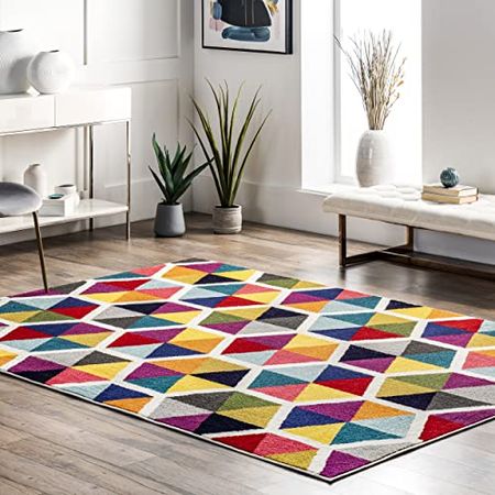 nuLOOM Maris Colorful Geometric Tiles Accent Rug, 3 ft x 5 ft, Multi