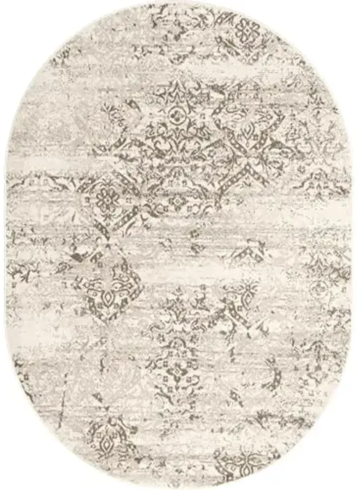 Nuloom Freja Beige/Ivory, 6'7" x 9' Oval, Distressed Floral, Soft and Cozy, High Traffic, Stain Resistant, Easy Clean, Durable Area Rug for Bedroom, Living Room, Dining Space, Den, Foyer, Entryway