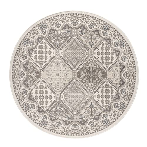 nuLOOM Becca Vintage Tile Area Rug, 4' Round, Beige