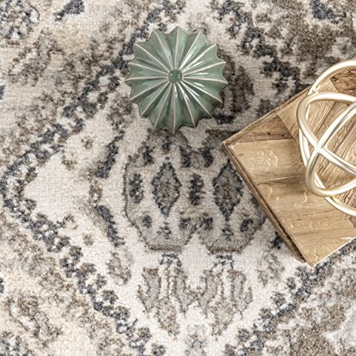 nuLOOM Becca Vintage Tile Area Rug, 4' Round, Beige