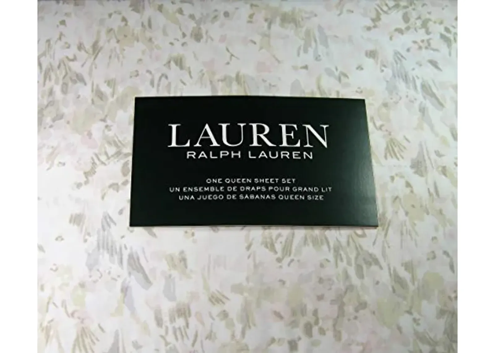 Lauren Ralph Lauren Queen Size Pastel Watercolor Abstract Floral Sheet Set Cotton Multi Color