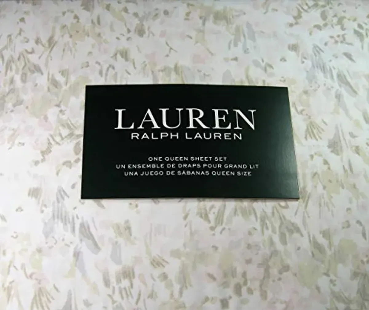 Lauren Ralph Lauren Queen Size Pastel Watercolor Abstract Floral Sheet Set Cotton Multi Color