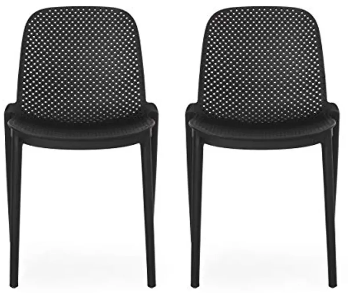 Christopher Knight Home 312244 Raevyn Outdoor Dining Chair (Set of 2), Black