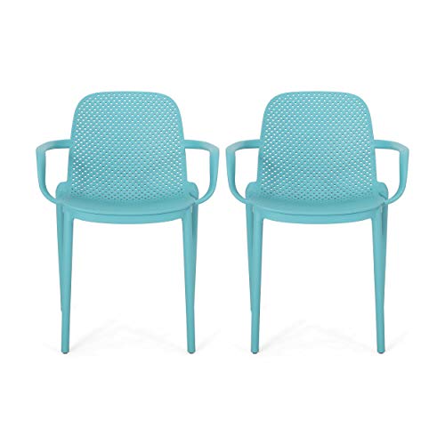 Christopher Knight Home Yanira Outdoor Dining Chair (Set of 2), Teal