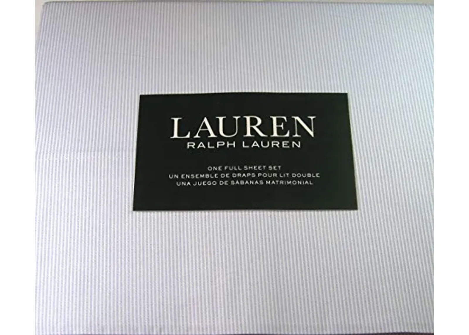 Lauren Ralph Lauren Striped Full Sheet Set Cotton White and Light Blue