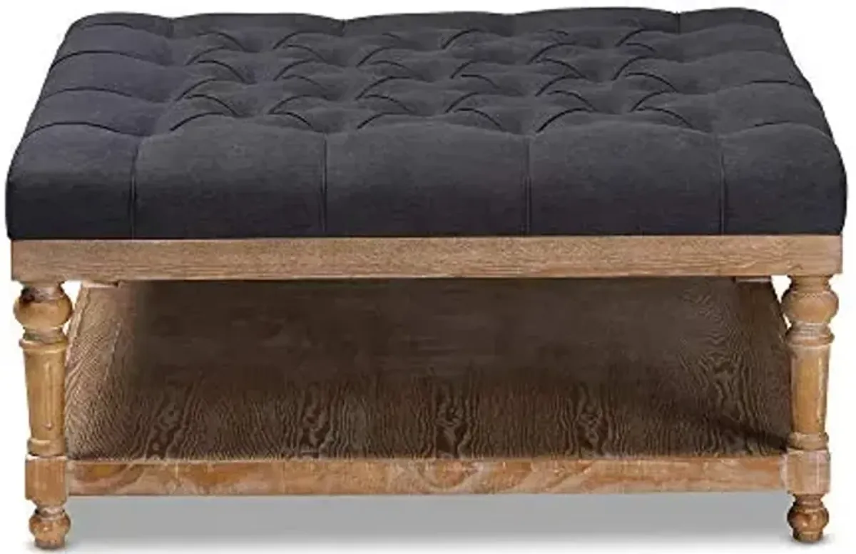 Baxton Studio Ottomans, Charcoal/Greywashed