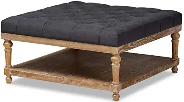Baxton Studio Ottomans, Charcoal/Greywashed