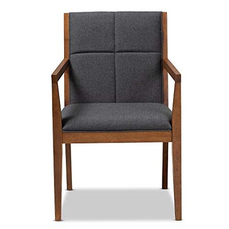 Baxton Studio Chairs, Dark Grey/Walnut Brown