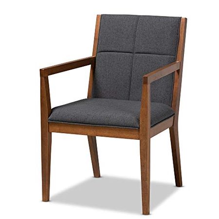 Baxton Studio Chairs, Dark Grey/Walnut Brown