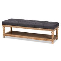 Baxton Studio Benches & Banquettes, Charcoal/Greywashed