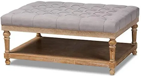 Baxton Studio Ottomans, Charcoal/Greywashed