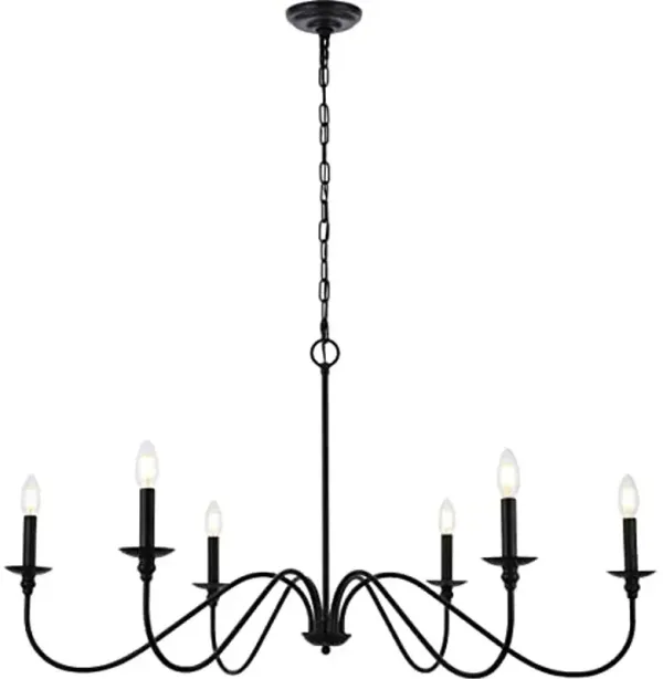 Elegant Furniture & Lighting Rohan Collection 6-Light Chandelier