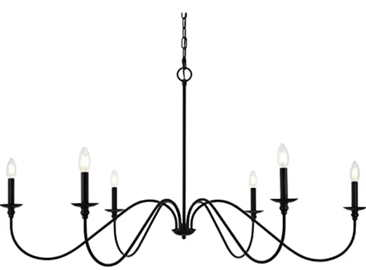 Elegant Furniture & Lighting Rohan Collection 6-Light Chandelier