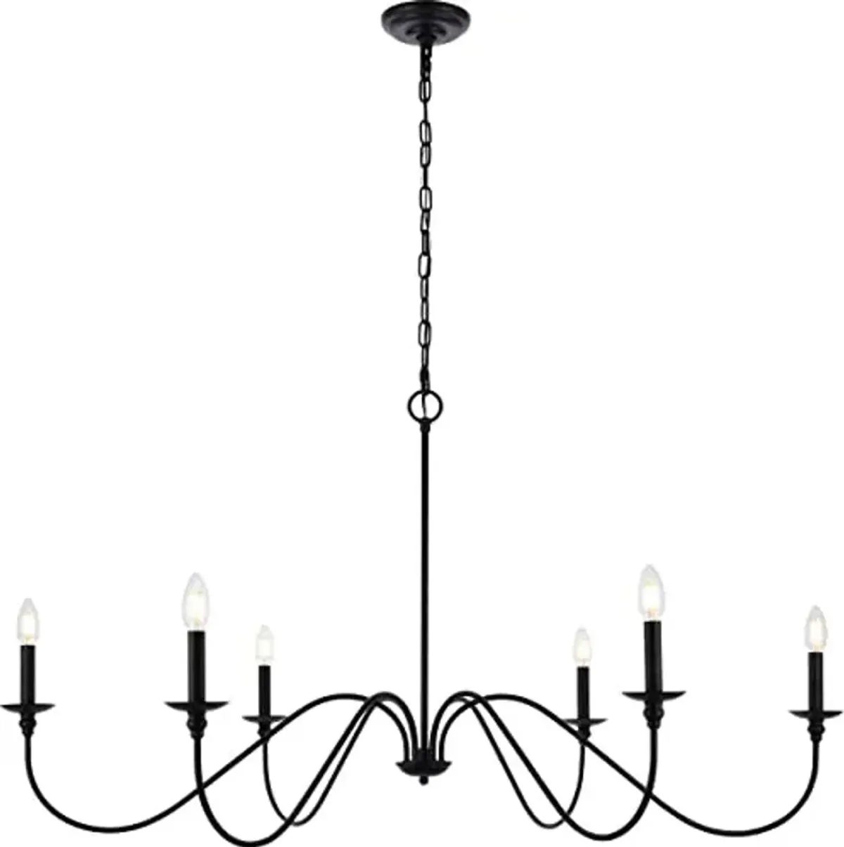 Elegant Furniture & Lighting Rohan Collection 6-Light Chandelier