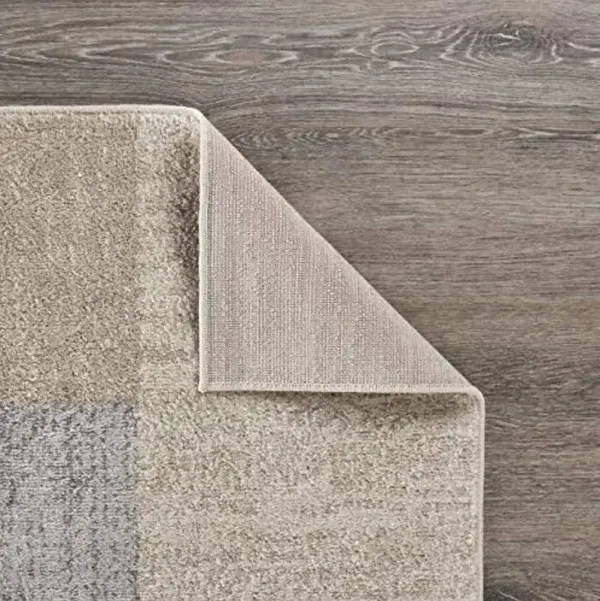LR Home Indoor 5x7 Area Rugs for Home Decor Turkish Rugs for Living Room, Bedroom, Playroom, Entryway, Office Color Block Transitional Farmhouse Boho Area Rug for Room Decor Ivory/Gray/Tan