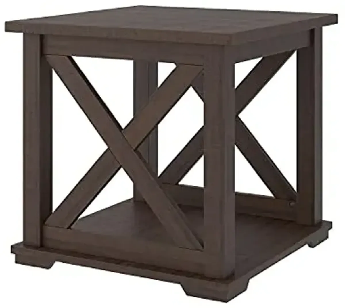 Signature Design by Ashley Camiburg Modern Farmhouse End Table with Crossbuck Details, Brown