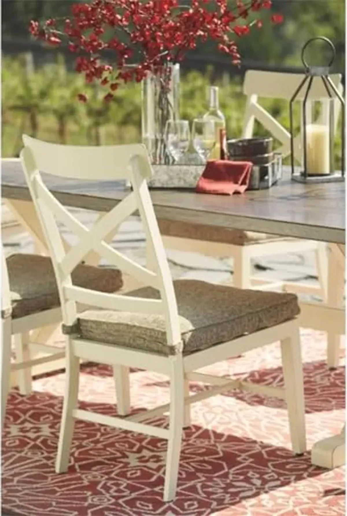 Signature Design by Ashley Preston Bay Modern Farmhouse Outdoor Chair Set of 2, Antique White