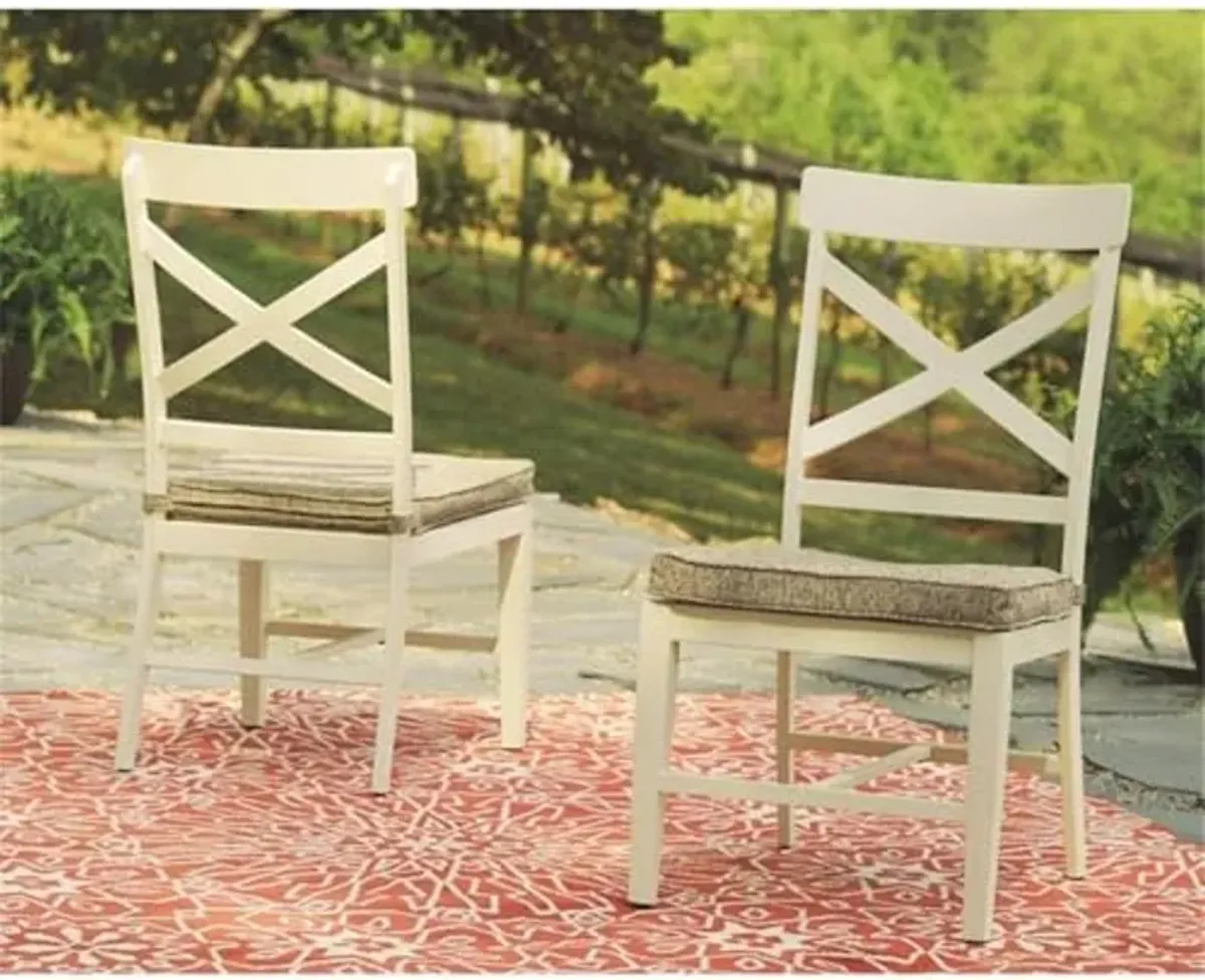 Signature Design by Ashley Preston Bay Modern Farmhouse Outdoor Chair Set of 2, Antique White