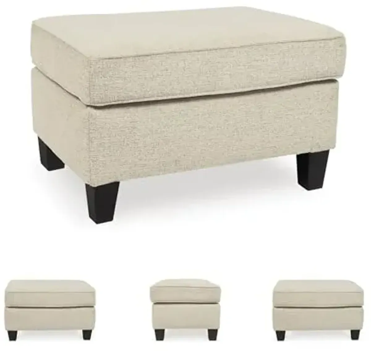 Signature Design by Ashley Abinger Contemporary Rectangle Ottoman, Beige