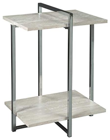 Signature Design by Ashley Bodalli Contemporary Chairside End Table, Faux Marble