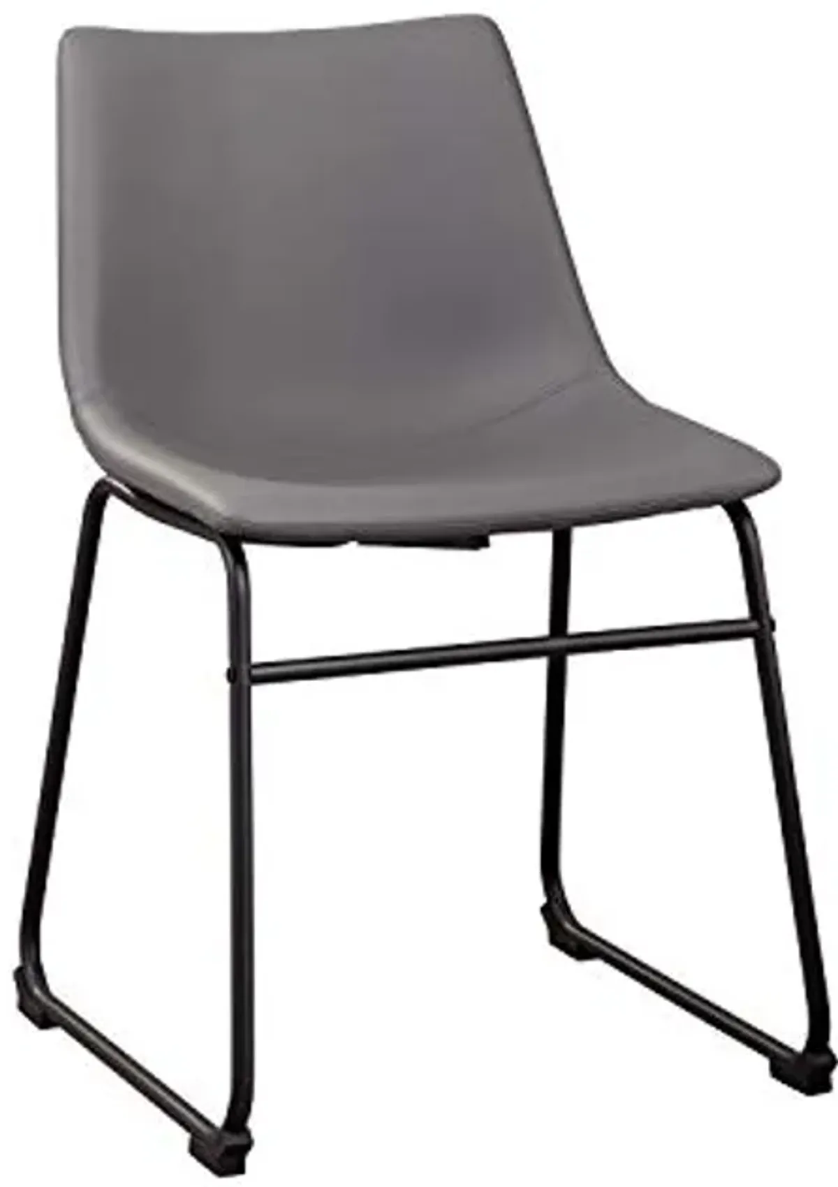 Signature Design by Ashley Centiar Urban Industrial 19" Faux Leather Bucket Dining Chair, 2 Count, Gray