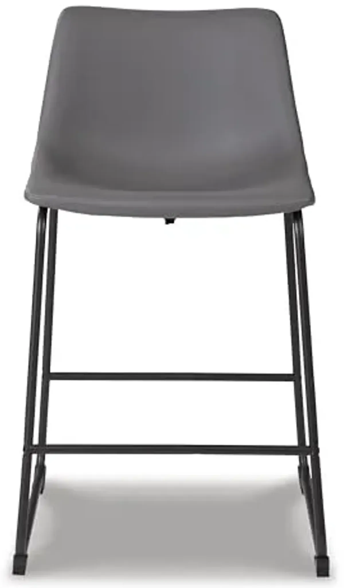 Signature Design by Ashley Centiar Modern Faux Leather 23.75" Counter Height Bucket Seat Barstool, Set of 2, Gray