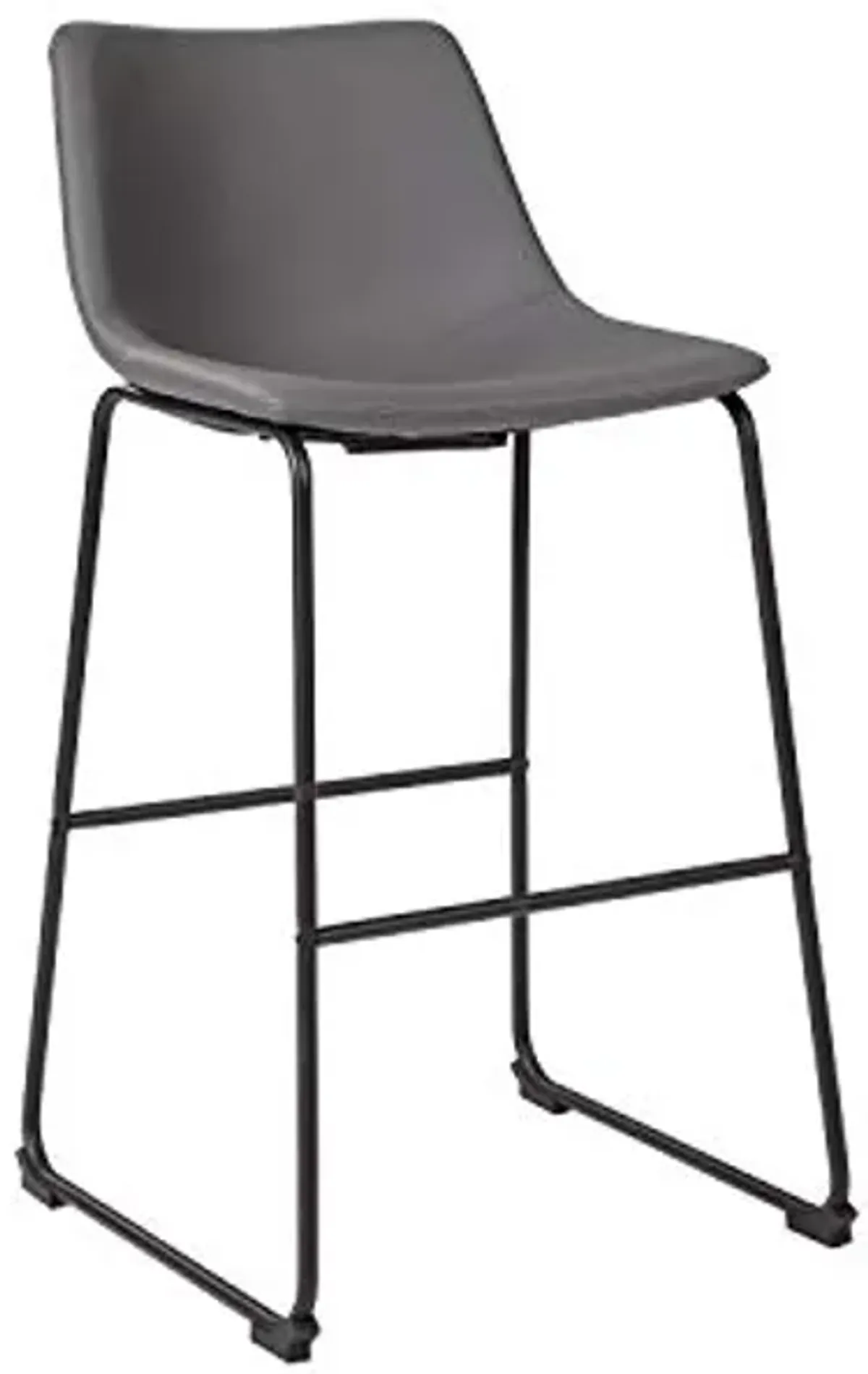 Signature Design by Ashley Centiar Modern Faux Leather 29" Pub Height Bar Stool, Set of 2, Gray