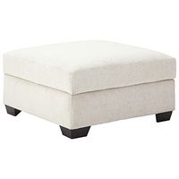 Signature Design by Ashley Cambri Reversible Table Top Square Storage Ottoman with Cup Holders, White
