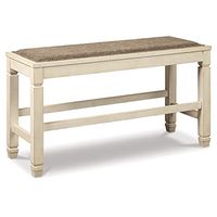 Signature Design by Ashley Bolanburg Counter Height Dining Room Upholstered Bench, Two-tone