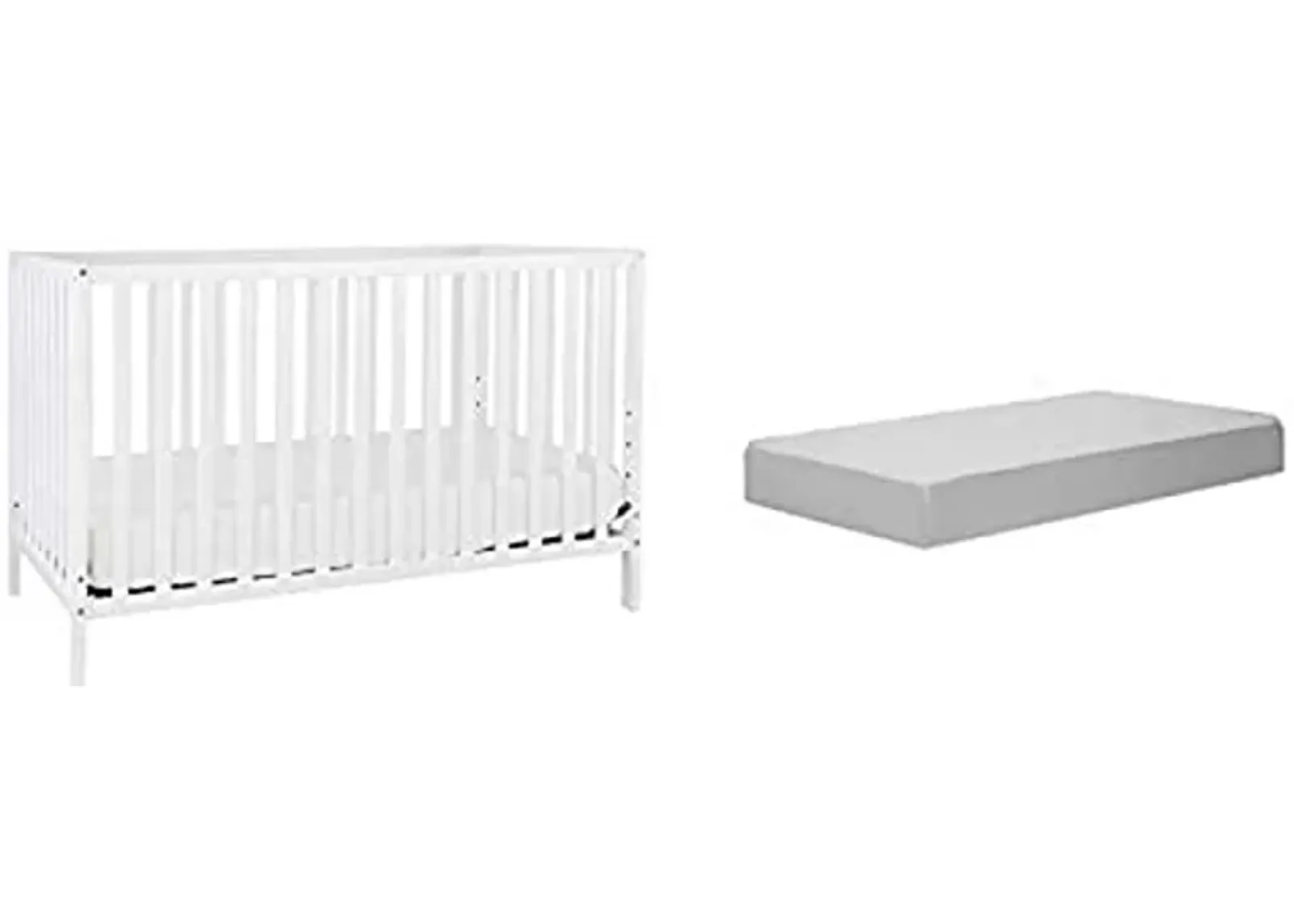 DaVinci Union Convertible Crib, White with Complete Slumber Crib and Toddler Mattress