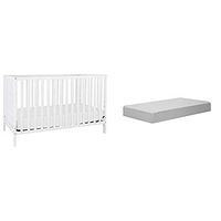 Union Convertible Crib, White with Complete Slumber Crib and Toddler Mattress