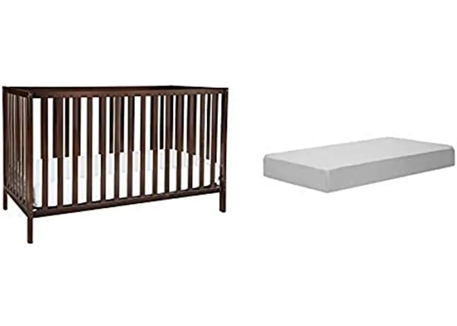 DaVinci Union Convertible Crib, Espresso with Complete Slumber Crib and Toddler Mattress