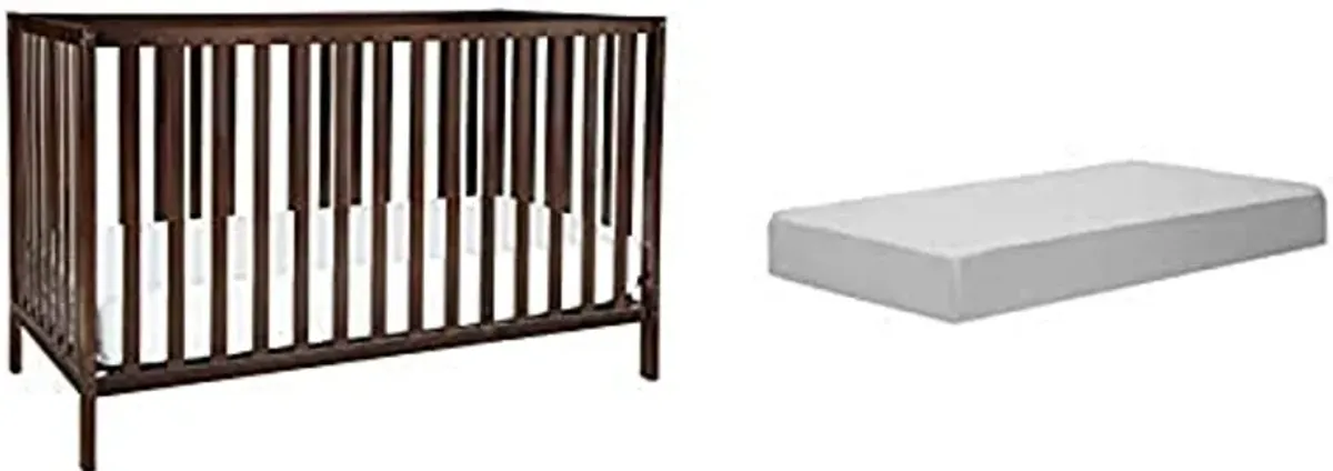 DaVinci Union Convertible Crib, Espresso with Complete Slumber Crib and Toddler Mattress